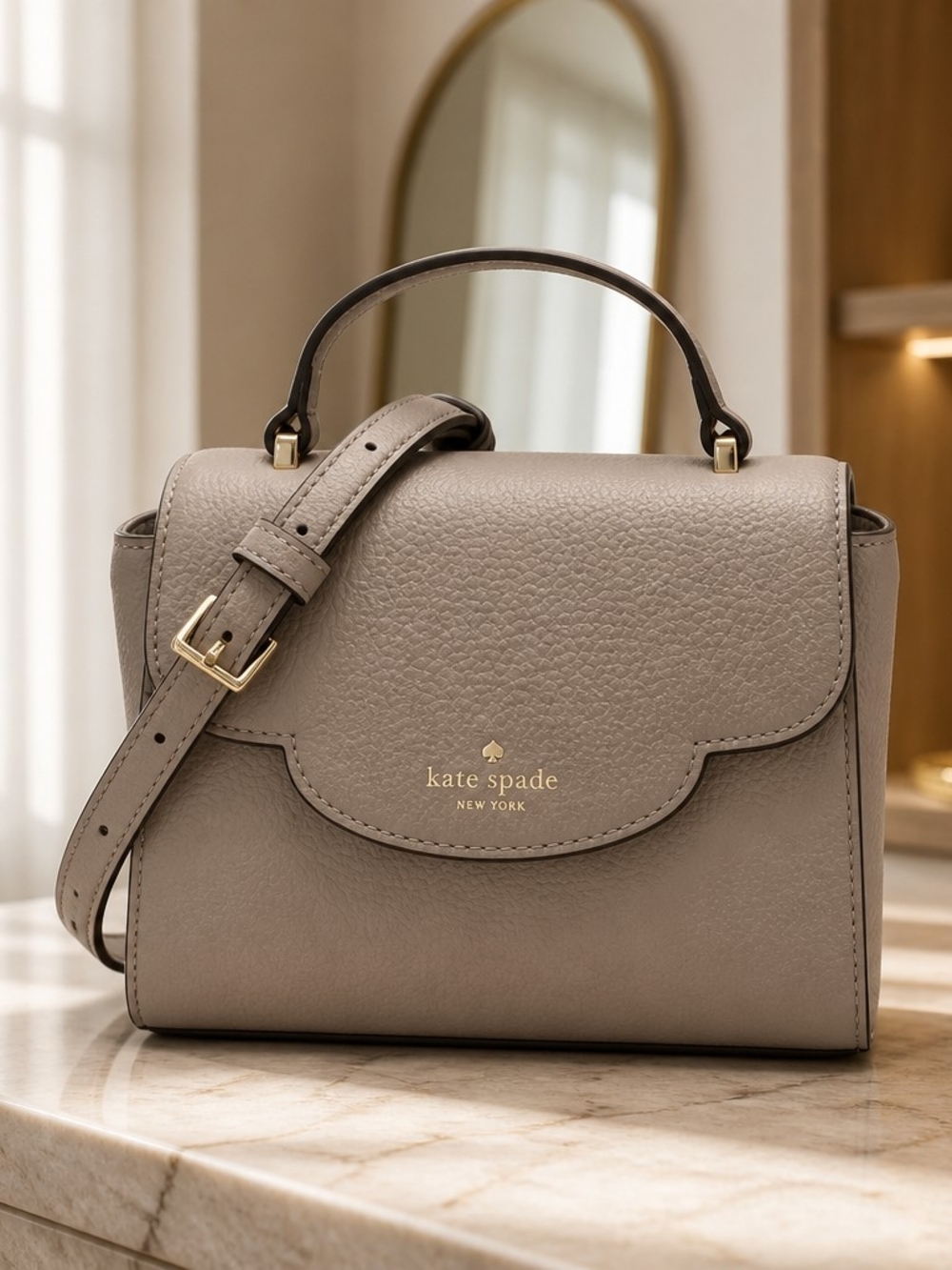 Kate Spade New York Leewood Place Makayla Scalloped Crossbody  Porcelain